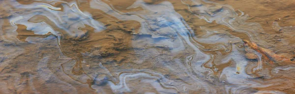 Bunte Flecken Benzin Abstrakten Hintergrund Abstrakte Ölpest Auf Dem Wasser — Stockfoto