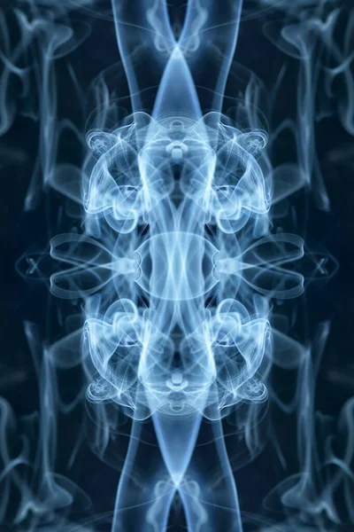 Абстрактная Графика Черный Синий Фрактальный Символ Отражения Дизайн Эффект Медитации — стоковое фото