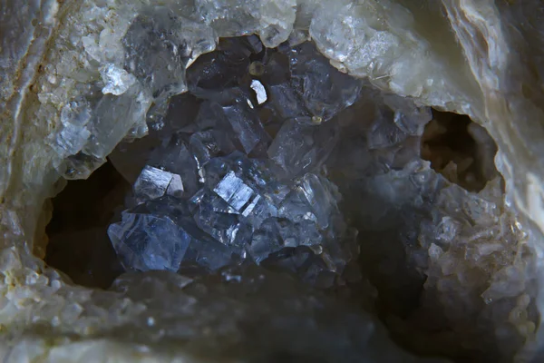 Geode石英晶体天然背景石材地质宝石宝石 — 图库照片