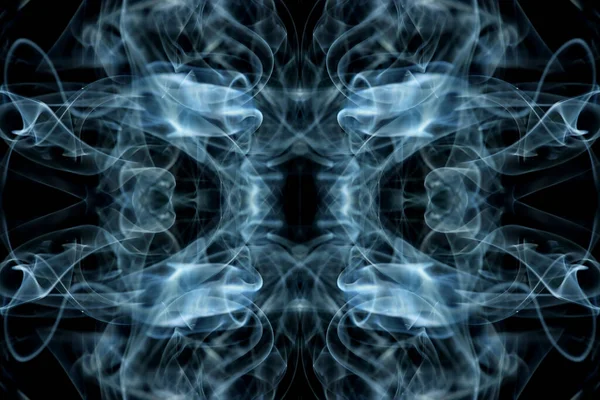 Abstraktní Grafika Černá Modrá Fraktální Reflexní Symbol Design Efekt Meditace — Stock fotografie