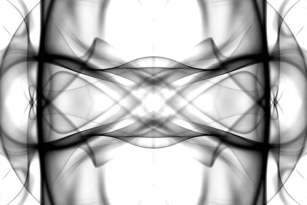 Grafik Abstrak Hitam Putih Simbol Refleksi Fraktal Efek Desain Latar — Stok Foto
