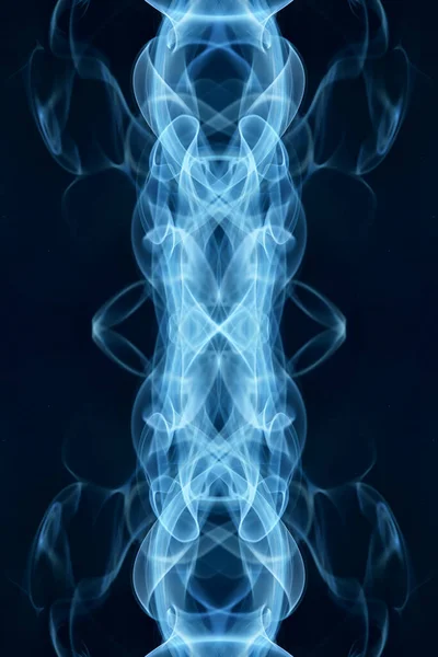 Grafica Astratta Nero Blu Frattale Riflesso Simbolo Design Effetto Meditazione — Foto Stock