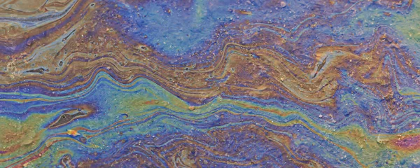 Multicolored Spot Gasoline Abstract Background Abstract Oil Spill Water — Stock Photo, Image