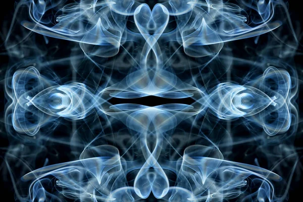 Grafica Astratta Nero Blu Frattale Riflesso Simbolo Design Effetto Meditazione — Foto Stock