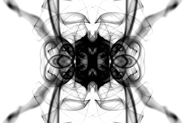 抽象图形黑色白色分形反射符号 设计效果冥想背景 — 图库照片