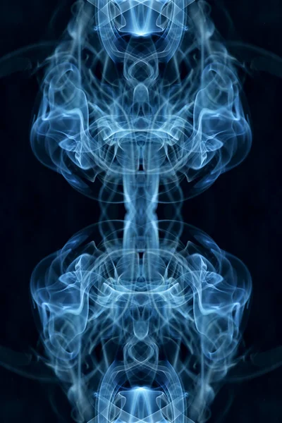 Abstract Graphics Zwart Blauw Fractal Reflectie Symbool Design Effect Meditatie — Stockfoto