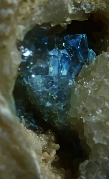 Géode Quartz Cristal Fond Naturel Pierre Géologie Gemme Gemme — Photo