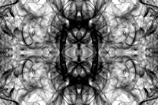 Abstraktní Grafika Černá Bílá Fraktální Reflexní Symbol Design Efekt Meditace — Stock fotografie