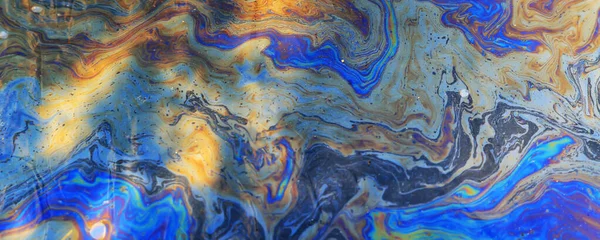 Fondo Abstracto Gasolina Del Punto Multicolor Derrame Abstracto Del Aceite —  Fotos de Stock