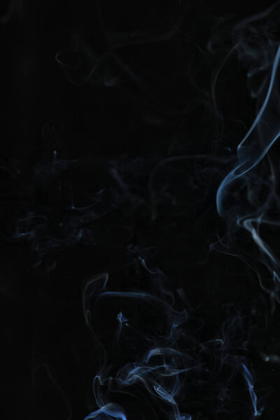 Texture smoke black background, bract air waves fog