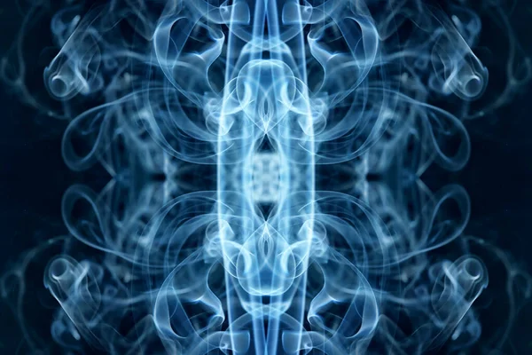 Абстрактная Графика Черный Синий Фрактальный Символ Отражения Дизайн Эффект Медитации — стоковое фото