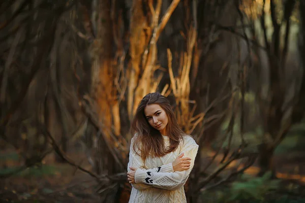 Otoño Parque Femenino Paseo Chill Estilo Vida Aire Libre Septiembre — Foto de Stock