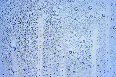 cam mavi arka plan soyut, şeffaf soğuk arkaplan suyu sıçratır