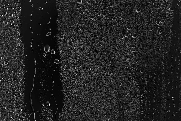Bakgrund Vatten Droppar Svart Glas Full Foto Storlek Overlay Lager — Stockfoto