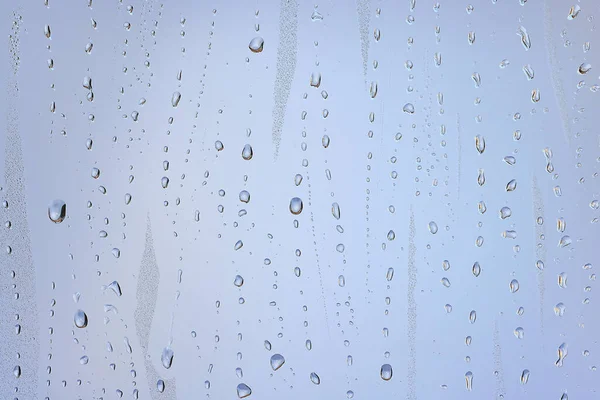 Gotas Vidrio Fondo Azul Abstracto Transparente Salpicaduras Agua Fondo Frío —  Fotos de Stock