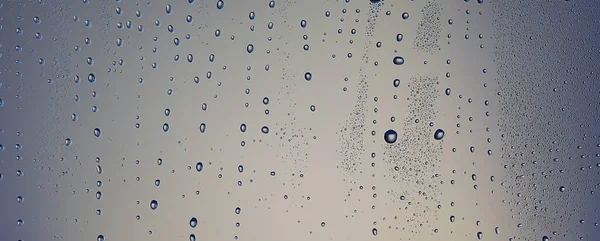 Gotas Vidro Azul Fundo Abstrato Transparente Frio Fundo Respingos Água — Fotografia de Stock
