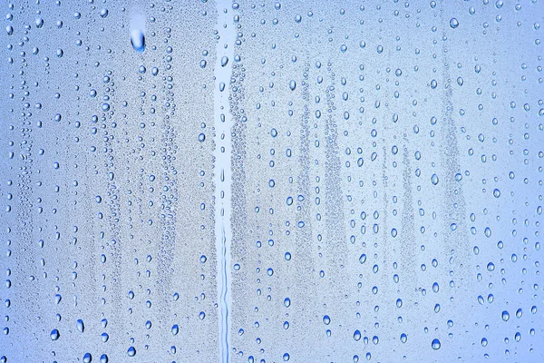 Gotas Vidro Azul Fundo Abstrato Transparente Frio Fundo Respingos Água — Fotografia de Stock