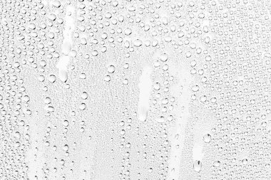 beyaz arkaplan suyu cam üzerine düşer, soyut tasarım duvar kağıdını kaplar