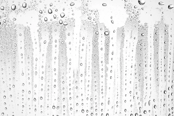 Fondo Blanco Gotas Agua Sobre Vidrio Diseño Abstracto Superposición Fondo — Foto de Stock