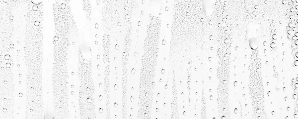 白色背景水滴在玻璃上 抽象设计覆盖墙纸 — 图库照片