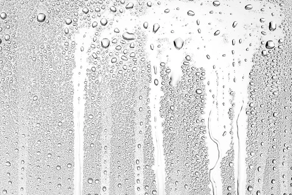 Fondo Blanco Gotas Agua Sobre Vidrio Diseño Abstracto Superposición Fondo — Foto de Stock