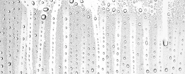 白色背景水滴在玻璃上 抽象设计覆盖墙纸 — 图库照片