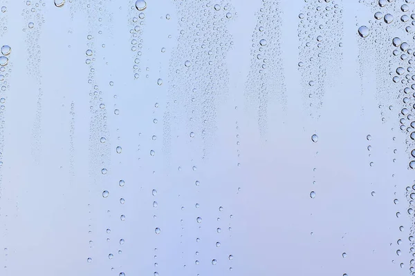 Gotas Vidro Azul Fundo Abstrato Transparente Frio Fundo Respingos Água — Fotografia de Stock