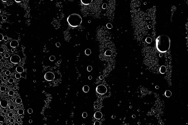 Fondo Gotas Agua Vidrio Negro Tamaño Completo Foto Diseño Capa —  Fotos de Stock