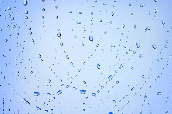 Gotas Vidrio Fondo Azul Abstracto Transparente Salpicaduras Agua Fondo Frío — Foto de Stock