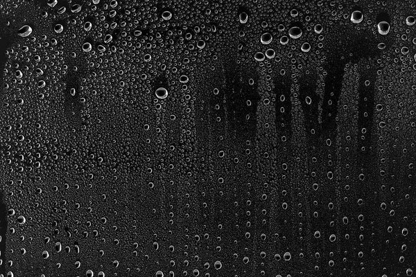 Fondo Gotas Agua Vidrio Negro Tamaño Completo Foto Diseño Capa —  Fotos de Stock