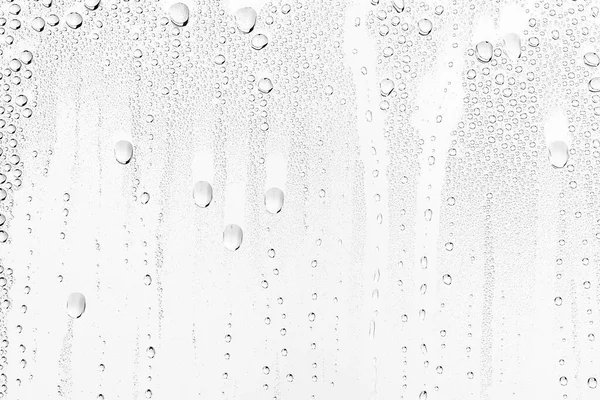 Fondo Blanco Gotas Agua Sobre Vidrio Diseño Abstracto Superposición Fondo —  Fotos de Stock