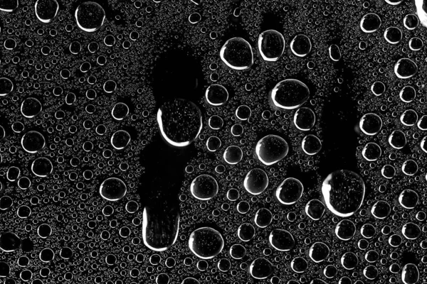 Background Water Drops Black Glass Full Photo Size Overlay Layer — Stock Photo, Image