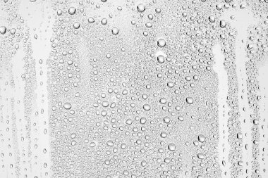 beyaz arkaplan suyu cam üzerine düşer, soyut tasarım duvar kağıdını kaplar