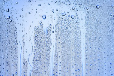 cam mavi arka plan soyut, şeffaf soğuk arkaplan suyu sıçratır