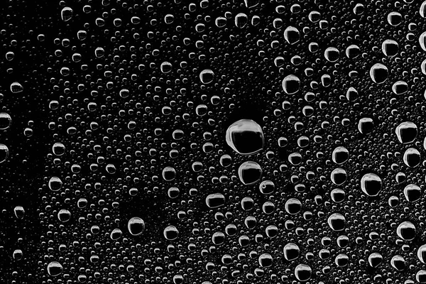 Капли Воды Черном Стекле Полный Размер Фотографии Дизайн Накладываемого Слоя — стоковое фото