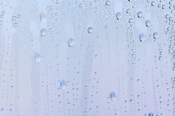 Tropfen Glas Blauer Hintergrund Abstrakt Transparenter Kalter Hintergrund Wasserspritzer — Stockfoto