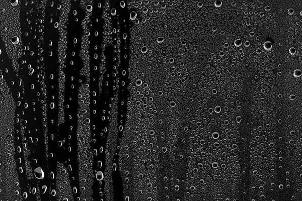 Fundo Gotas Água Vidro Preto Tamanho Foto Completa Design Camada — Fotografia de Stock