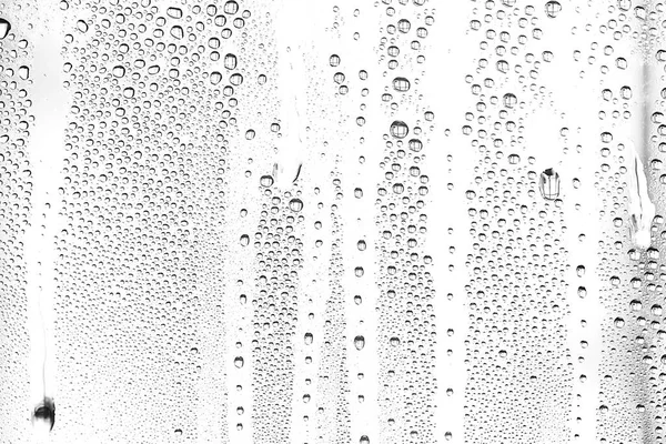 Fondo Blanco Gotas Agua Sobre Vidrio Diseño Abstracto Superposición Fondo — Foto de Stock