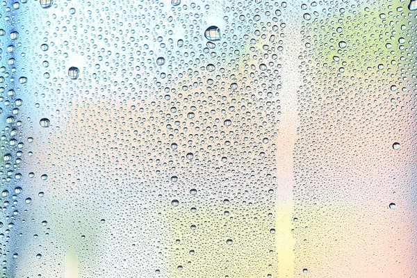 Druppels Glas Blauw Achtergrond Abstract Transparant Koud Achtergrond Water Spatten — Stockfoto