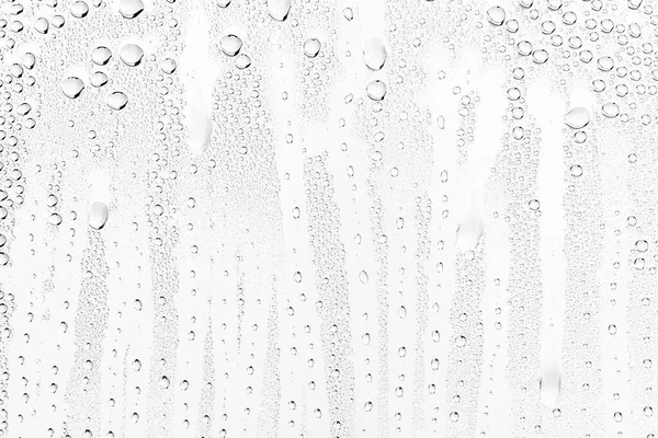 白色背景水滴在玻璃上 抽象设计覆盖墙纸 — 图库照片