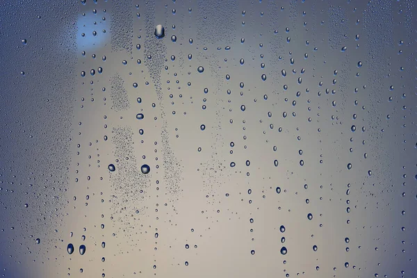 Краплі Скла Синій Фон Абстрактний Прозорий Холодний Фон Водяні Бризки — стокове фото