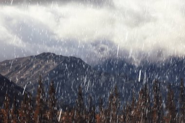 Sonbahar tabiat yağmuru, havayı, nemli hava manzarasını, sonbahar havasını düşürür.
