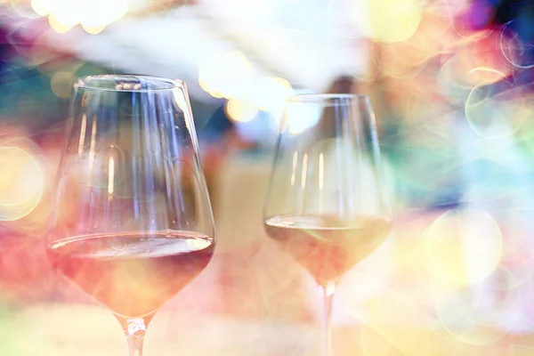 Röd Vin Glas Restaurang Bakgrundsbar Vinprovning — Stockfoto