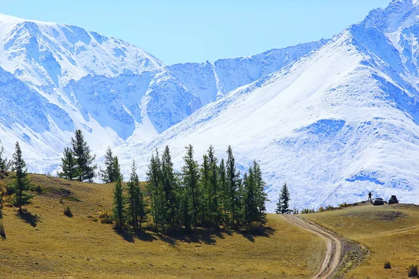 Altai Berglandschaft Panorama Herbst Landschaft Hintergrund Herbst Natur Blick — Stockfoto