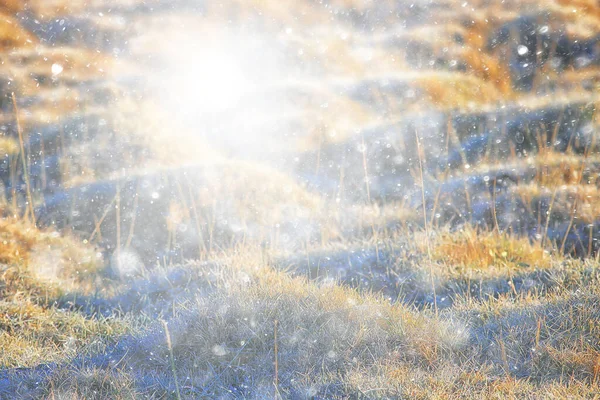 Autunno Neve Paesaggio Sfondo Natura Vista Sfondo Inverno Prima Neve — Foto Stock