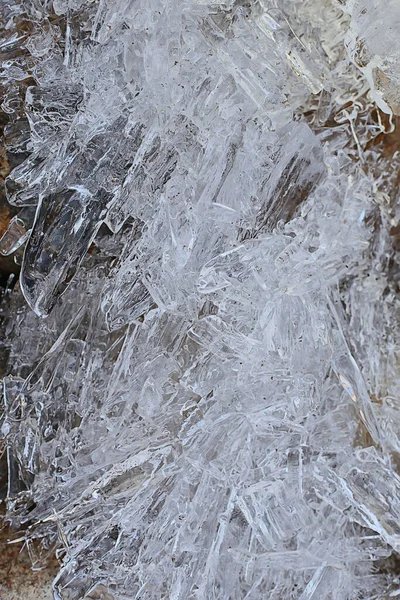 Gelo Frio Fundo Quebrado Cristal Geada Inverno Neve Abstrato — Fotografia de Stock