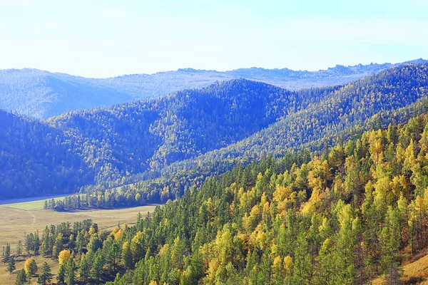 Altai Mountain Landscape Panorama Autumn Landscape Background Fall Nature View — Stock Photo, Image