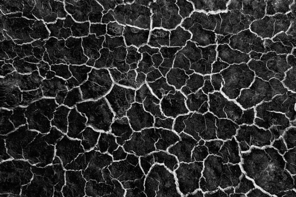 Абстрактный Черный Фон Белыми Трещинами Покрытия Земли Трещины Засухи Старая — стоковое фото