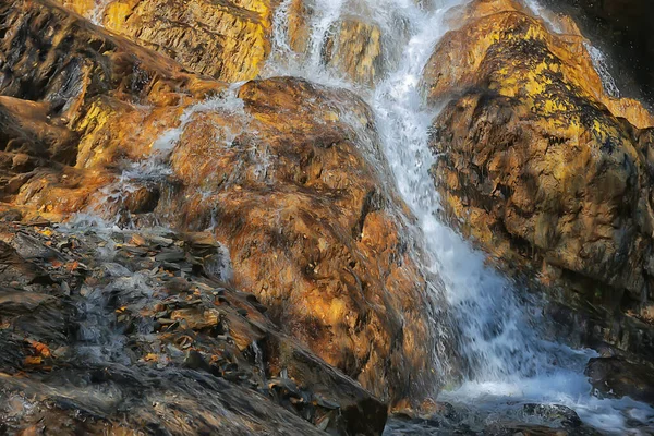 Cascada Paisaje Naturaleza Gotas Agua Montañas Arroyo Fondo Altai —  Fotos de Stock