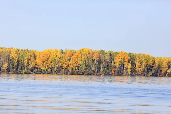 Scenic Autumn Landscape Trees Forest River Lake Nature View Fall — Stock Photo, Image